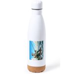MERCHANDMANIA BIDON 750 ML ACERO INOXIDABLE CON ADORNO DE CORCHO deporte pesca pescador agua peces playa tapon seguridad botella