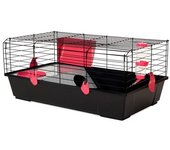 JAULA CONEJO 530 BARNIZ BIO● Medidas habitáculo interior (ancho x fondo x alto): 46.00 x 80.00 x 35. permite ahorrar tanto en transporte como en almacenaje. Tiene una puerta frontal con apertura total para mejorar acceso a la jaula. Dispone de una madrigu