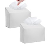 Caja de pañuelos popular, caja de pañuelos cuadrada de cuero PU, caja de servilletas para sala de estar, mesa de café, automóvil