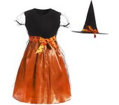 Halloween 2024 WItch Outfit for Little Girls Age for 1-12 Yrs Western Mid Century Hag Dress Toddler Evil Wizard Cosplay Costume