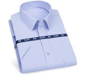 Mens Short Sleeve Shirt Business Casual Classic Plaid Striped Checked Male Social Dress Shirts Purple Blue 5XL Plus Large Size