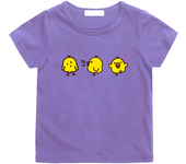 Cute Kiiroitori Yellow Chick Printing T-shirt 100% Cotton Summer Casual Tee-shirt for Boys/Girls Children Comfortable Tshirts