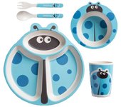 Dinnerware sets homemiyn five-piece bamboo fiber children's tableware cow pattern kid sets