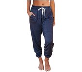 2024 Spring and Summer New Amazon European and American Clothing Cross-Border Casual Loose Pocket High Waist Nine-Point Leg Pant