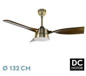 FABRILAMP Ventilador DC Estio 24W Cuero/Roble 3 Aspas - Potente y Elegante
