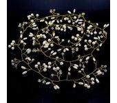 Bride Headdress Handmade Crystal Rhinestone Long Headbands Pearls Tiara Hairbands Wedding Bridal Head Jewelry Vines