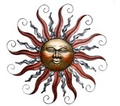 ORIGEN Home Decor Adorno Pared Sol Apliques Metal | Aplique Metal Naranja - 50x2x50cm 31205