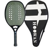 HOOWAN Blackshark Beach Tennis Racket Carbon Professional Racket Beach Tennis 22mm Rough Surface with Cover