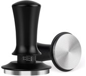 Apisonador de café espresso de 51 mm, apisonador de café para máquina de espresso, apisonador de espresso con resorte, apisonador manual de espresso de profundidad ajustable de 51 mm(Negro)