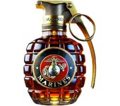 Botella de vidrio tallada con forma de granada (2025) para whisky con granada militar, ideal como regalo para veteranos (F-NEW)