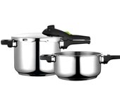 Fagor Rapid Xpress - Set Ollas Express Rápidas 4+6L, Acero Inoxidable 18/10, Todo Tipo de Cocinas, Inducción Total, 2 Niveles de Presión, Cocina Sana