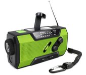 Radio portátil Power Bank Radio Meteorológica de emergencia with NOAA/AM/FM USB/solar/manivela de carga Alarma SOS y linterna, Radio Meteorológica de emergencia