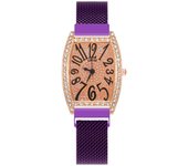 Diamantes Números Tonneau Correa de chupete Reloj de señora Reloj de señora