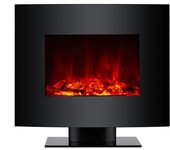Chimenea Eléctrica 2kW de cristal templado negro con mando a distancia Purline CHE-340