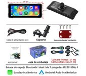 7 inch Motorcycle DVR Navigation GPS Wireless CarPlay Android Auto Airplay Moto Carplay Screen Portable for motorcycle Monitor