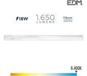 REGLETA ELECTRONICA LED 18W 1650lm 6400K LUZ FRIA 3,6x113,8x3cm EDM