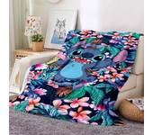 6Sizes Disney Stitch Love Printed Blanket Children Adult Blanket Soft and Warm Bedding for Bed Sofa Outdoor Travel Cover Blanket