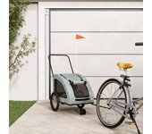 vidaXL Remolque de bicicleta mascotas hierro tela Oxford gris