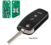KEYYOU 1PCS NEW For Ford Focus Fiesta 2013 Fob Case HU101 F021 Blade 433MHz 4D63 40bit 80bit Folding Remote Car Key