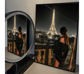 1pc Black And White Luxury Fashion Parisian Woman Money Poster Self-adhesive Art Waterproof Paper Sticker Wall Decor