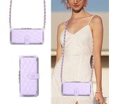 Metal Lanyard Crossbody Zipper Cards Wallet Leather Case Holder Stand Cover  for Samsung Galaxy Z Fold 6 5 4 3
