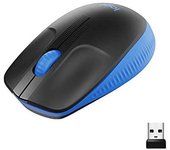 Logitech Ratón Inalámbrico M190 Curvo Ambidiestro Azul
