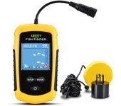 Sonar portátil para pesca en Lago y mar, alarma de 100M, 45 grados, cobertura de Sonar, transductor de alarma de ecosonda
