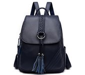 Mochila para mujer, nueva mochila de cuero suave con borlas colgantes, mochila de gran capacidad para estudiantes, mochila de viaje para exteriores