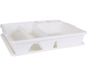 Tontarelli - Escurreplatos con Bandeja 47x38cm Blanco - Diseño Compacto y Duradero - Ideal para Cocinas Pequeñas, Capacidad Ajustable
