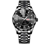 BINBOND Top Brand Luxury Man Wristwatch Waterproof Luminous Date Week Men Watches Stainless Steel Quartz Men's Watch Male reloj