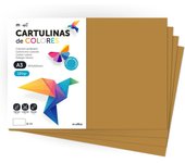Cartulina de Colores, Cartulina A4 Colores Intensos, Hojas de Colores 180gr para Manualidades, Imprimir tus Documentos y Diseños Creativos, Folios de Colores A4 · m-office (100 hojas, Marron Claro)