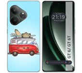 Tumundosmartphone Funda Silicona para Realme GT 6 / GT 6T 5G diseño Furgoneta Dibujos