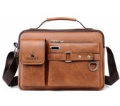 Fashion Men's Shoulder Portable PU Leather Handbag Business Briefcase Travel Man Crossbody s Brand Quality Men Bag