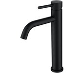 Grifo para lavabo de encimera, lavabo de baño, lavabo de fregadero bajo y frío, Negro mate