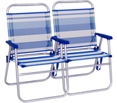 LILI HOME 🌊 Pack 2 Sillones Reclinables Sailor – 5 Posiciones - Estructura de aluminio - 61 x 66 x 110 cm ¡Y más modelos para elegir! Es perfecto para disfrutar de la playa, camping, jardín o terraza con máximo confort. Su diseño ergonómico,
