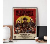 Game TV-Red-Dead-Redemption 2 Poster No Framed Kraft Club Bar Paper Vintage Poster Wall Art Painting Bedroom Study Stickers