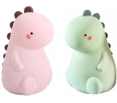 Luz de la noche del dinosaurio de los niños, lámpara animal portátil ligera colorida del silicón del LED, recargable y tangible, regalo de los niños convenientes, Verde