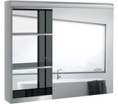 HOMCOM Armario de baño con espejo y estantes ajustables, 1 puerta, 3 niveles, 70 x 13 x 60 cm