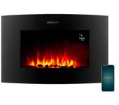 CECOTEC 05815 Chimenea eléctrica curva de 35 pulgadas con WiFi en color negro Ready Warm 3550 Curved Flames Connected