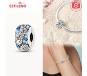 Real S925 Silver Stopper Clip Charm Star Bow Charms Beads for Original Pandora Bracelets Fine Jewelry Gifts for Women Diy