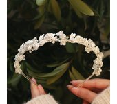 Retro Crystal Flower Headband Hair Jewelry Wedding Photo Crown for Women Hair Accessories Handmade Bridal Hair Bands