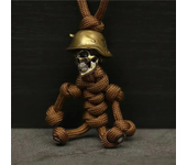 1PC Skull Head Keychain Car Biker Helmet Pendant Keychain Braided Rope Paracord Buddy Bag Hanging Backpack Doll Toy