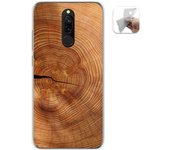 Tumundosmartphone Funda Gel Tpu para Xiaomi Redmi 8 diseño Madera 04 Dibujos
