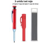 3pcs/set Solid Mechanical Carpenter Pencils With Pencil Cap, 2.8mm Long Nose Deep Hole Woodworking Pencil Markers with Sharpener