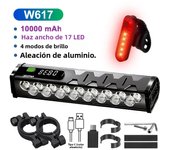 Bicycle Light Front 17LED 25500Lumen Bike Light 10000mAh Waterproof Flashlight USB Charging MTB Road Cycling Lamp Accessories