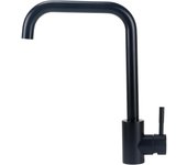 Grifo Cocina Con caño Alto 25cm Grifo Cocina Negro Grifo de Cocina Giratorio 360° Grifos Cocina Fregadero Grifo Negro Cocina Agua Caliente y Fría de Acero Inoxidable En forma de L
