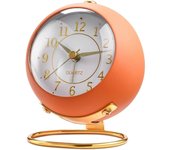 Despertadores analógicos, Retro retroiluminación Lindo Diseño simple Reloj de escretorio Pequeño con Luz Nocturna, Silencioso, Alimentación por badería