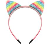 Glitter Cat Ears Headband Kitty Headband for Girls and Women Sparkly Hair Hoop Shiny Hairbands Hair Accessories for Daily