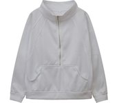 2023 Autumn/Winter European and American Cross Border Women's Wear New Half Zipper Short Stand Up Collar Plush Solid Color Sweat