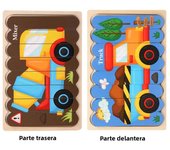 Baby Wooden Montessori Puzzle Child Game Wooden Puzzle 3D Cartoon Animal Puzzle Babies Toys Puzzles For Kids 1 2 3 Year Old